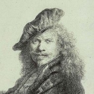 Self-Portrait Leaning on a Stone Sill - Rembrandt van Rijn