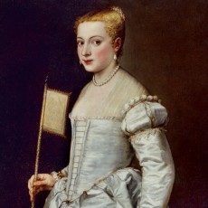 Titian’s 'Portrait of a Lady in White,' c. 1561, on loan from the Gemäldegalerie Alte Meister, Staatliche Kunstsammlungen Dresden