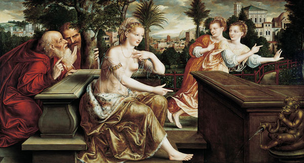 Massys' oil on panel painting of Susanna