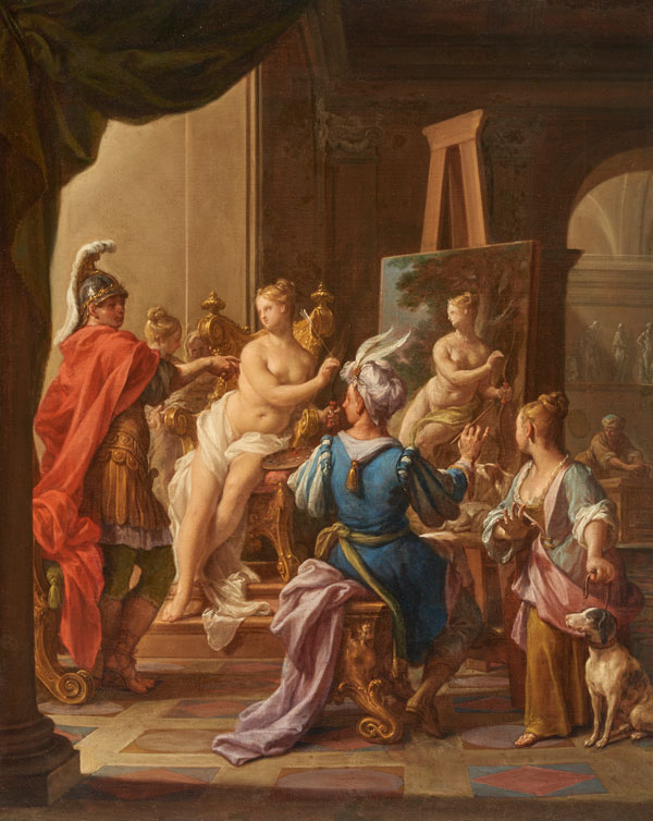 Trevisani's oil painting of Apelles Painting Campaspe