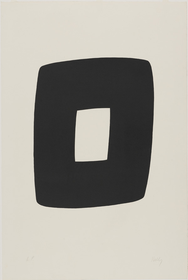 Kelly's lithograph "Black with White" from 1964