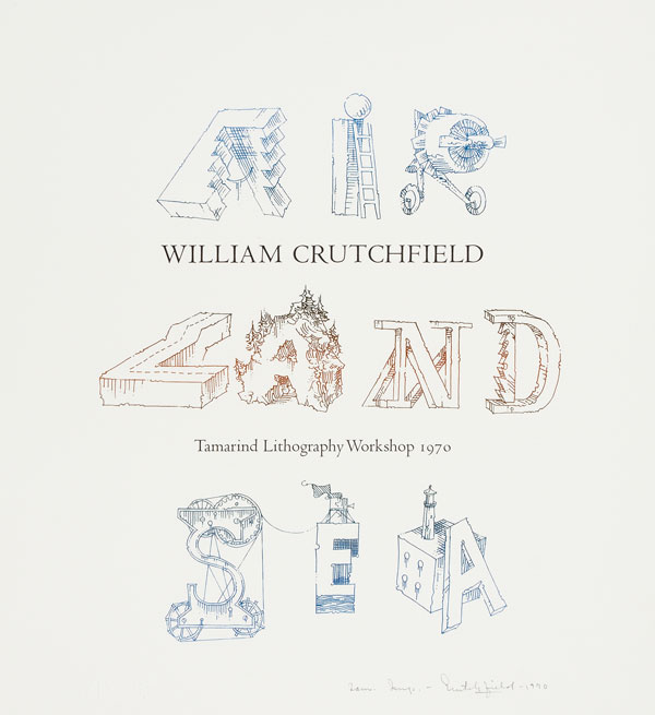 William Crutchfield's 1970 lithographic suite's title page