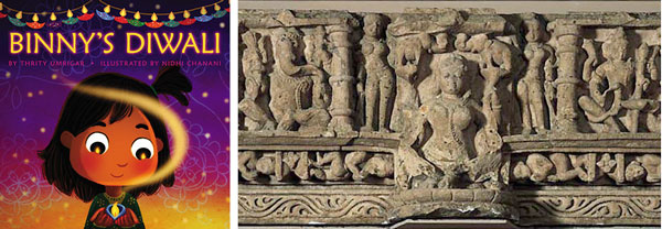 Binny's Diwali and Lintel with Gajalakshmi and Other Hindu Deities