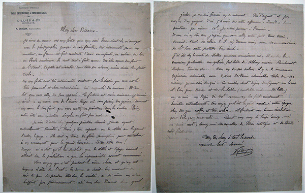 Paul Gauguin, Letter to Camille Pissarro, 1884. Norton Simon Art Foundation, M.1