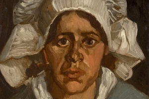 Head of a Peasant Woman in a White Bonnet (1885)