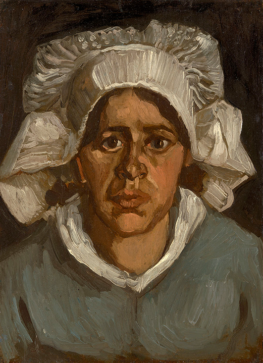 Head of a Peasant Woman in a White Bonnet (1885)