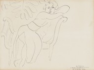 Matisse's drawing of a young woman sitting on a chaise longe