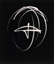 Barbara Morgan's gelatin silver print from 1940 featuring an astract light shape