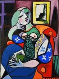 Picasso's 1932 painting titled Woman with a Book