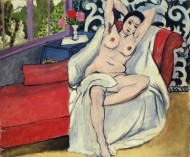 Matisse's painting of a nude woman reclining on a sofa with her arms above her head