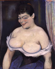 Anquetin's pastel portrait of a voluptuous, smiling woman